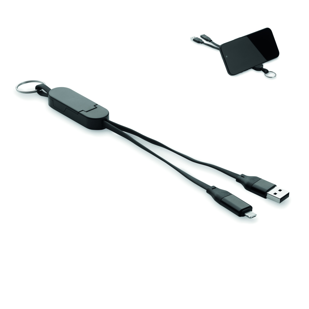 Logotrade promotional item picture of: 60W cable keyring recycled ABS