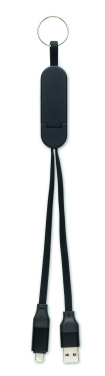 Logo trade promotional giveaways picture of: 60W cable keyring recycled ABS