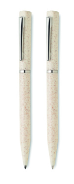 Logo trade promotional merchandise picture of: Wheat straw/ABS twist pen set