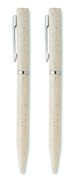 Logotrade promotional giveaway image of: Wheat straw/ABS twist pen set