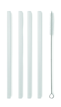 Logotrade corporate gift image of: 4 reusable glass straws