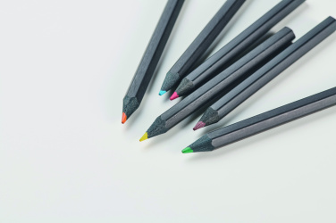Logotrade promotional product image of: 6 black colouring pencils