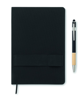 Logo trade promotional items picture of: A5 RPET notebook with pen