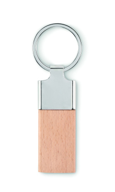 Logo trade promotional gifts image of: Key ring with rubber wood