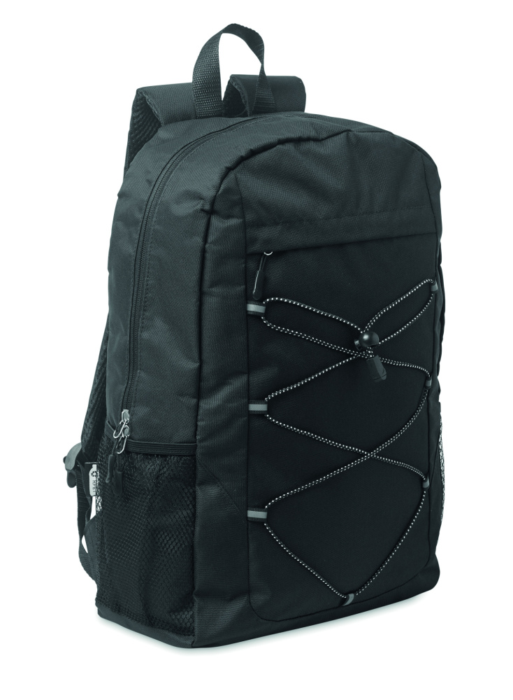 Logo trade promotional merchandise photo of: 600D RPET polyester backpack