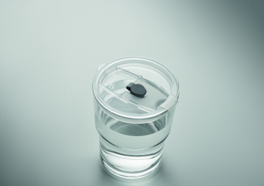 Logotrade promotional giveaway image of: Glass tumbler with straw 400ml
