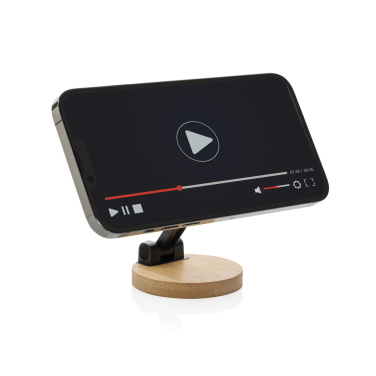 Logo trade advertising products image of: Magmount RCS recycled plastic and bamboo phone stand