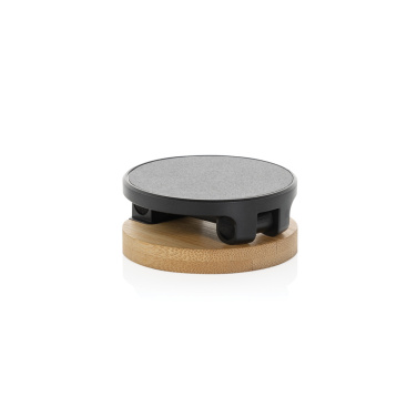 Logo trade corporate gifts image of: Magmount RCS recycled plastic and bamboo phone stand