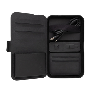 Logo trade promotional giveaways image of: Swiss Peak RCS recycled travel case with 3 in 1 charger