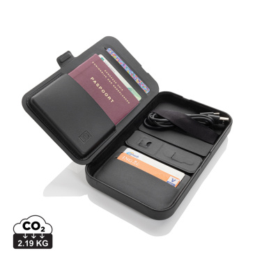 Logo trade corporate gift photo of: Swiss Peak RCS recycled travel case with 3 in 1 charger