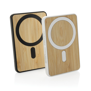 Logo trade promotional giveaways picture of: Zen RCS rplastic 5000 mah 5W magnetic bamboo powerbank