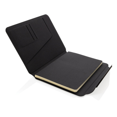 Logo trade promotional gifts image of: Teri AWARE™ RPET and walnut A5 portfolio