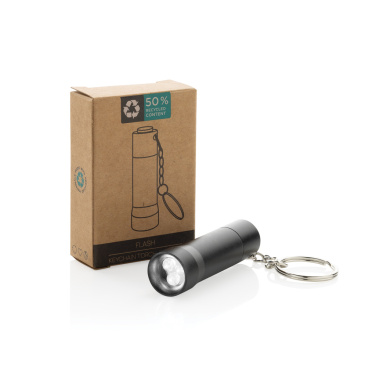 Logotrade corporate gift image of: Flash RCS recycled aluminium keychain torch
