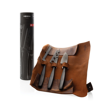 Logo trade promotional gift photo of: BOSKA Cheese Knife Set Monaco+ Black