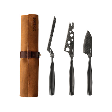 Logotrade promotional giveaway picture of: BOSKA Cheese Knife Set Monaco+ Black
