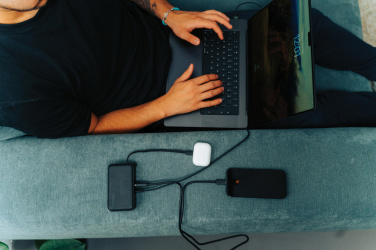 Logo trade promotional merchandise image of: Urban Vitamin Eureka hybrid GANcharger 10000mah powerbank65W