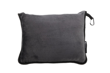 Logo trade promotional giveaways image of: Blanket and pillow 2 in 1 AMIATA Schwarzwolf