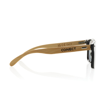 Logo trade promotional item photo of: Prism RCS recycled plastic sunglasses with bamboo frame