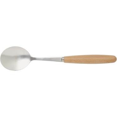 Logo trade promotional giveaways image of: Root 5-piece stainless steel and beech wood cutlery set
