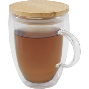 Logo trade promotional gifts picture of: Leona 350 ml glass cup with bamboo lid