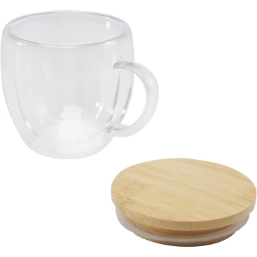 Logo trade promotional gifts picture of: Lenora 250 ml glass cup with bamboo lid