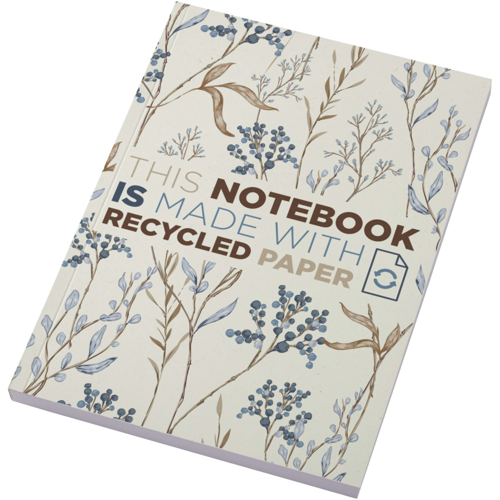 Logo trade promotional giveaways image of: Novella Austen A5 recycled soft cover notebook - 100 sheets
