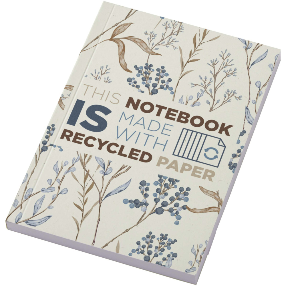 Logo trade business gift photo of: Novella Austen A6 recycled soft cover notebook - 100 sheets