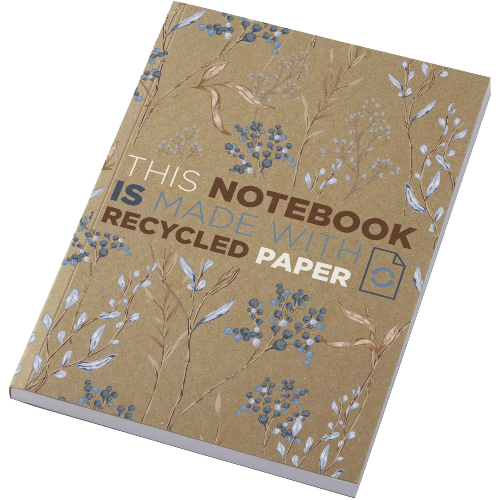 Logotrade promotional merchandise image of: Novella Austen A5 recycled soft cover kraft notebook - 100 sheets