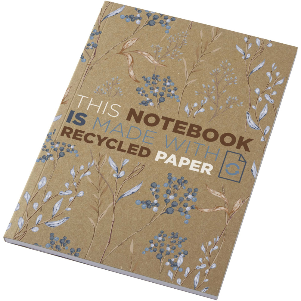 Logotrade promotional item image of: Novella Austen A5 recycled soft cover kraft notebook - 50 sheets