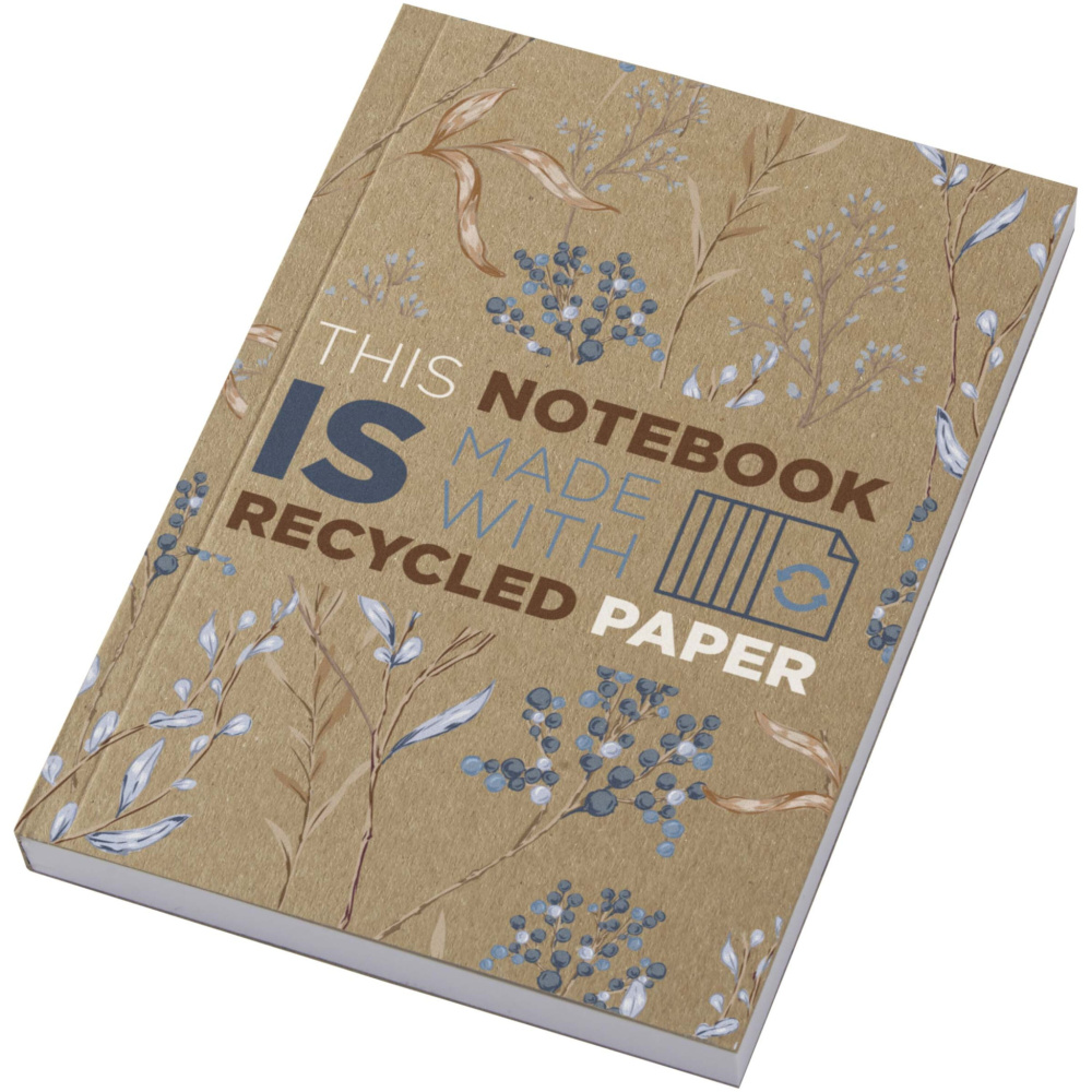 Logo trade promotional merchandise image of: Novella Austen A6 recycled soft cover kraft notebook - 100 sheets