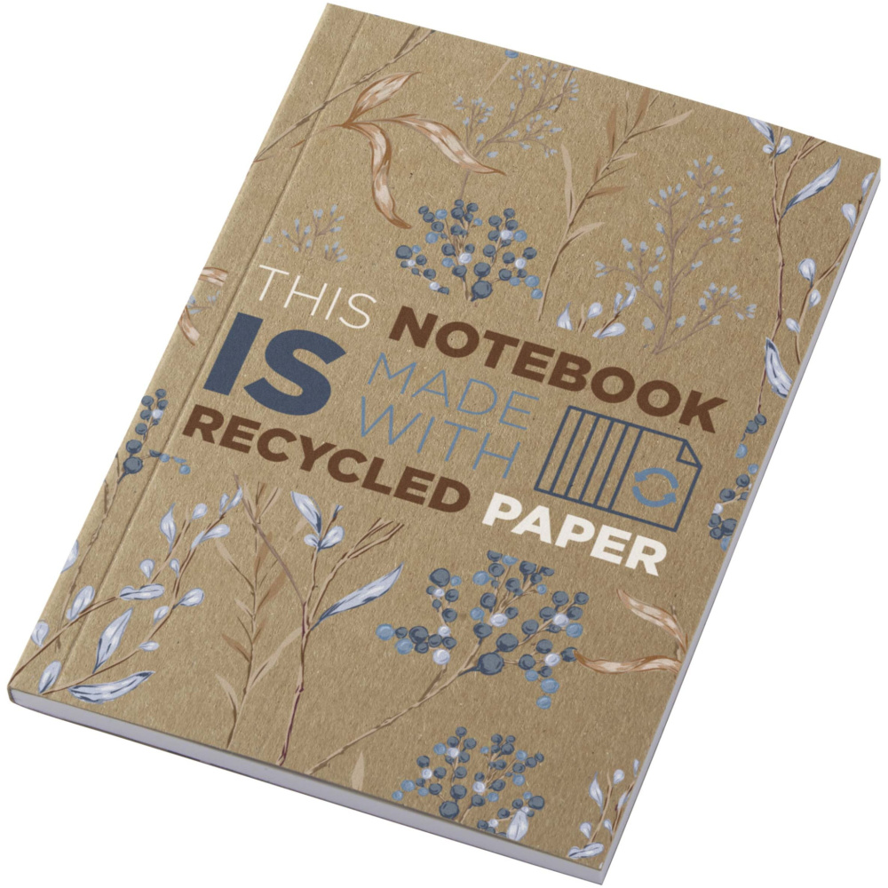 Logotrade promotional products photo of: Novella Austen A6 recycled soft cover kraft notebook - 50 sheets