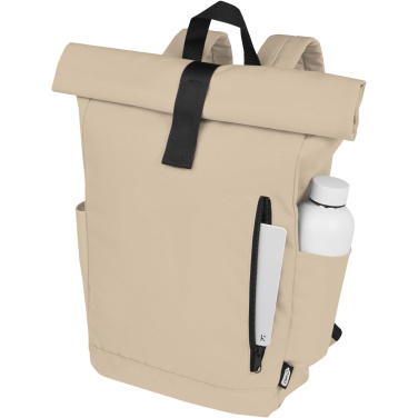 Logo trade promotional merchandise image of: Byron 15.6" GRS RPET roll-top backpack 18L