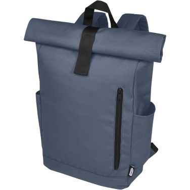 Logo trade advertising products picture of: Byron 15.6" GRS RPET roll-top backpack 18L