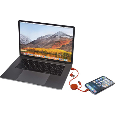 Logotrade advertising product picture of: Citala 5-in-1 recycled plastic 30 cm data sync and 27W fast charge cable