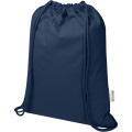 Oregon Blend 140 g/m² GRS recycled drawstring bag 5L, Navy
