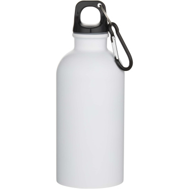 Logotrade promotional products photo of: Oregon 400 ml matte RCS recycled single wall stainless steel water bottle with carabiner