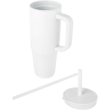 Logotrade promotional merchandise photo of: Brady 900 ml RCS certified insulated tumbler with silicone straw