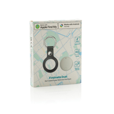 Logo trade promotional merchandise picture of: Findmate Dual RCS recycled plastic item finder IPX 5