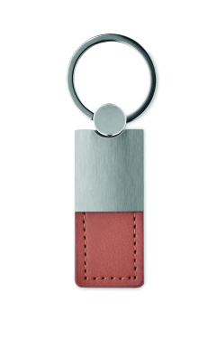 Logotrade promotional products photo of: PU and metal key ring Helsinki