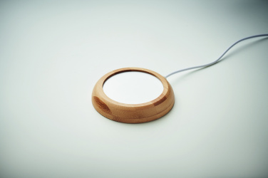 Logo trade promotional gifts image of: Bamboo mug warmer with USB