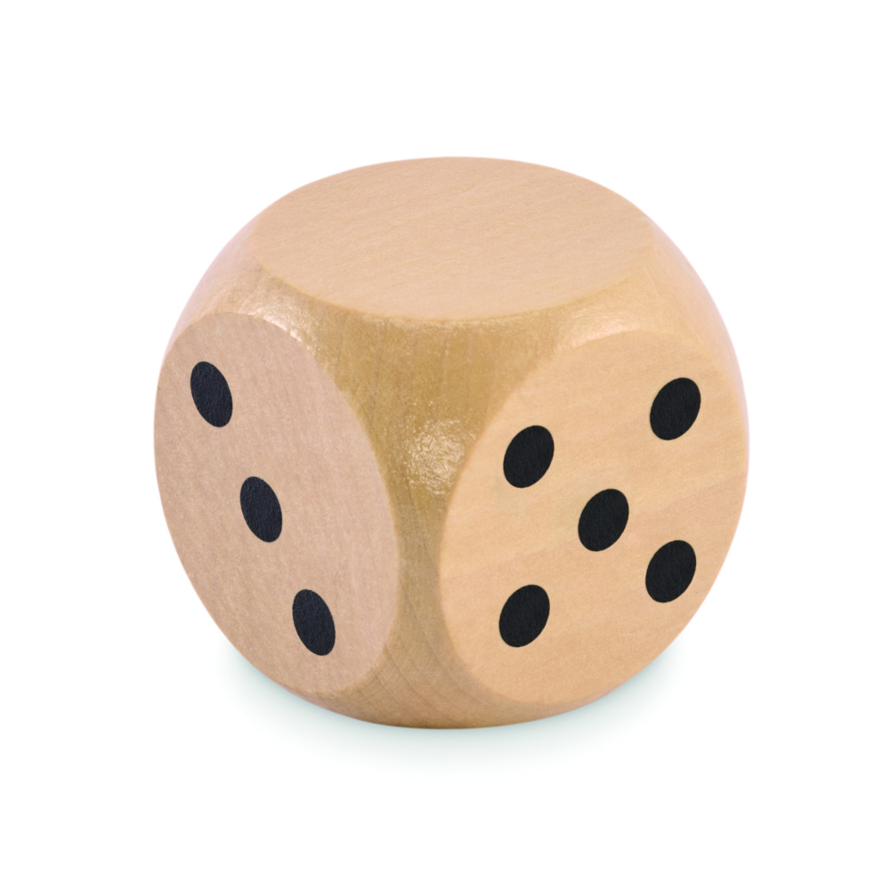 Logo trade promotional item photo of: Schima wooden dice 5cm dia