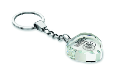 Logotrade promotional gift picture of: Glass heart award key ring