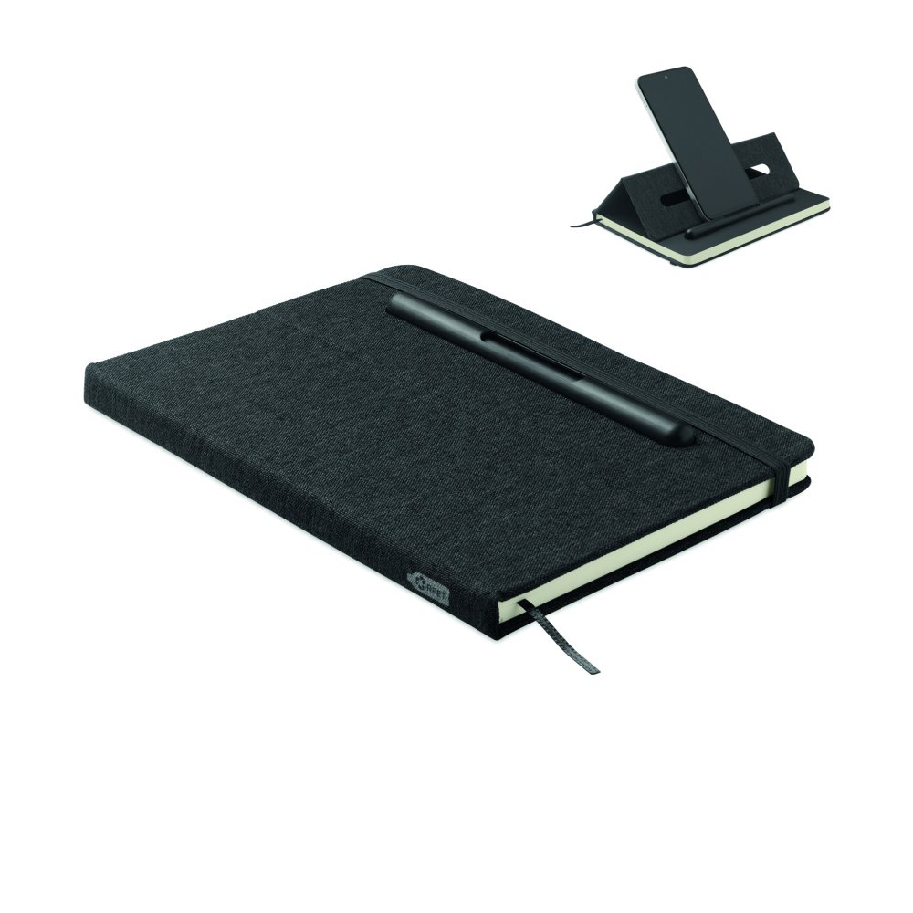 Logotrade promotional giveaway image of: A5 notebook with phone holder