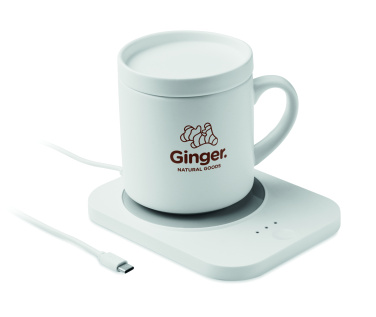 Logo trade advertising products picture of: Wireless charger mug warmer set