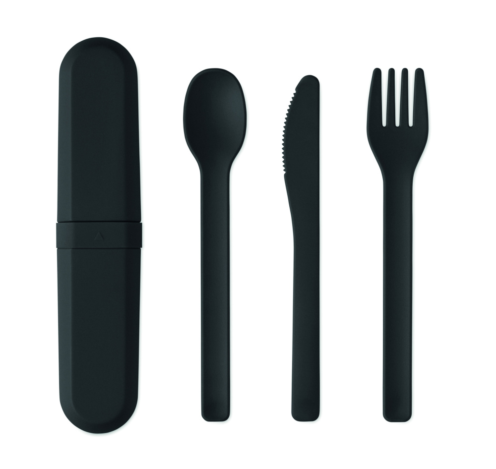 Logotrade advertising products photo of: Cutlery set and case in PLA
