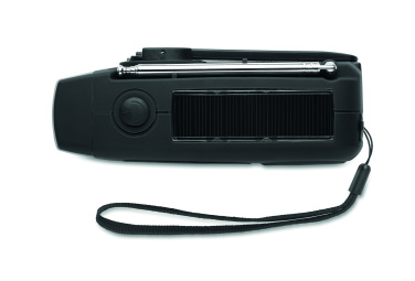 Logo trade advertising products image of: Portable radio SOS with LED torch