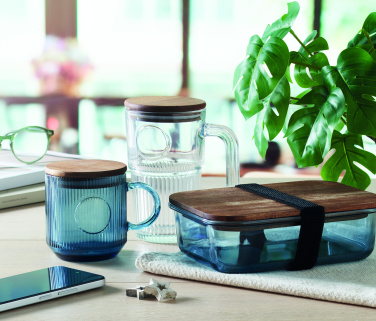 Logotrade promotional merchandise picture of: Ribbed glass mug 300ml