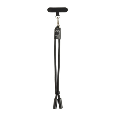 Logo trade corporate gifts image of: LoopAmp RCS RPET adjustable phone wrist strap 60W cable