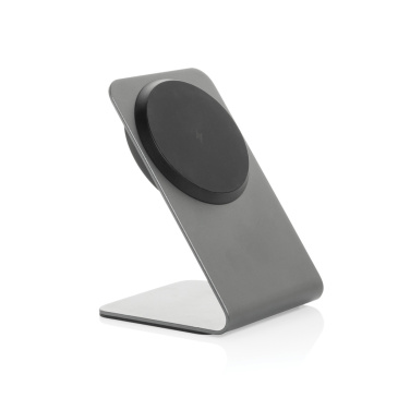 Logotrade promotional items photo of: Terra aluminium 15W magnetic wireless charging phone stand