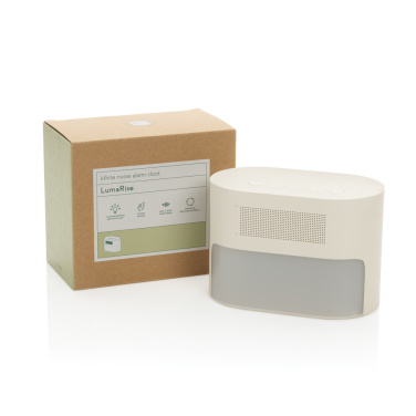 Logo trade promotional products image of: LumaRise RCS reycled plastic white noise alarm clock
